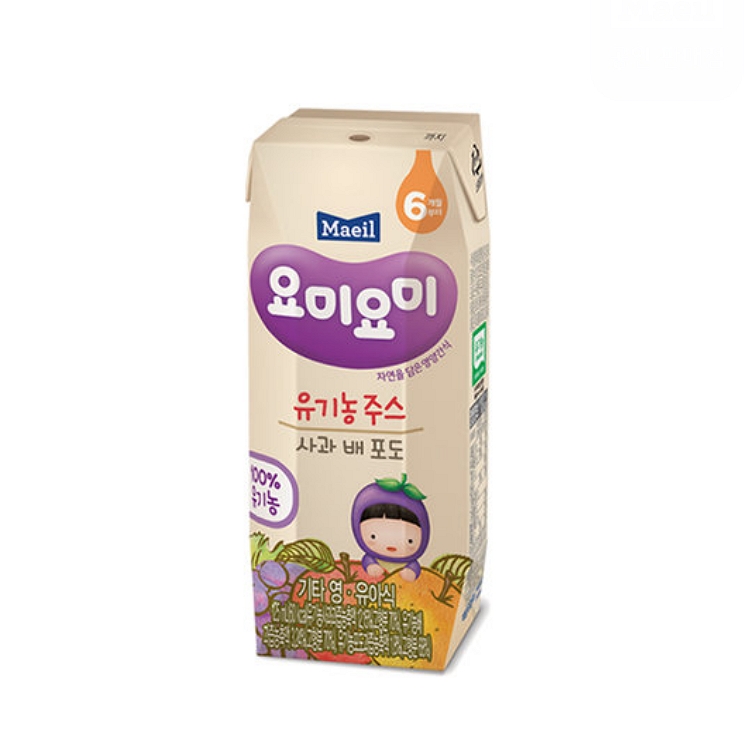 매일유업 요미요미 요미요미 유기농 사과포도배 125ml