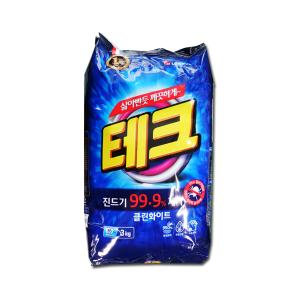 엘지생활건강 테크 진드기제거 세탁세제 클린화이트 리필 3kg